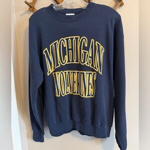 Vintage 90s Michigan Wolverines Navy Sweatshirt Large fits medium